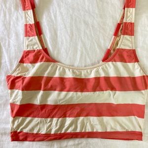Cropped stripe bikini top